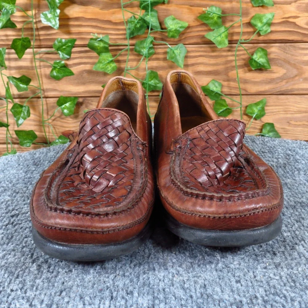 Dockers 90-7387 Mens‎ Woven Leather Loafers Size 9 Business Brown Slip On Shoes
